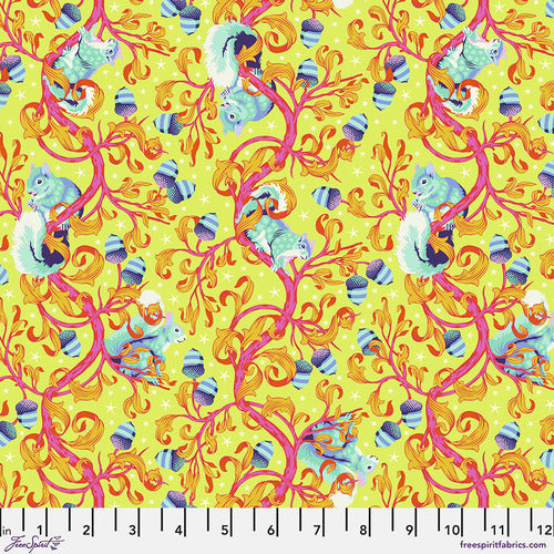 Tula Pink Tiny Beasts Oh Nuts! Glow    PWTP179.GLOW Cotton Woven Fabric