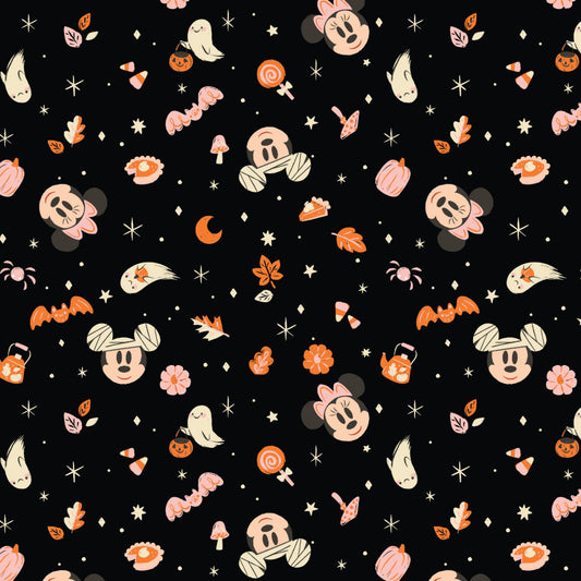 New Arrival: Licensed Disney Mickey & Friends Halloween Collection Pastel Halloween Black    85271094-02 Cotton Woven Fabric