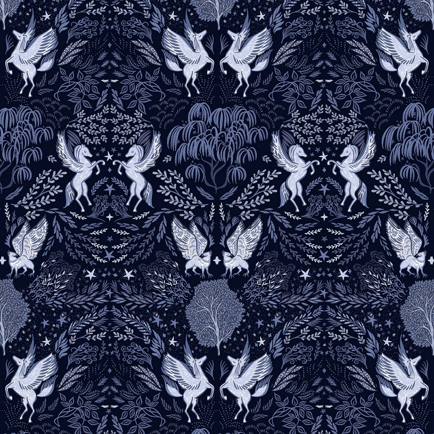 City of Stars Pegasus Toile Midnight ST-D2259MIDNIGHT Cotton Woven Fabric