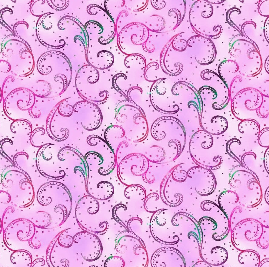 Romance Scroll LIlac 29375L Cotton Woven Fabric