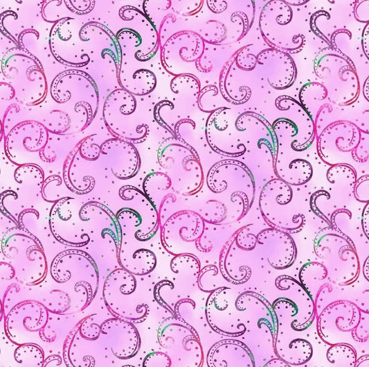 Romance Scroll LIlac 29375L Cotton Woven Fabric