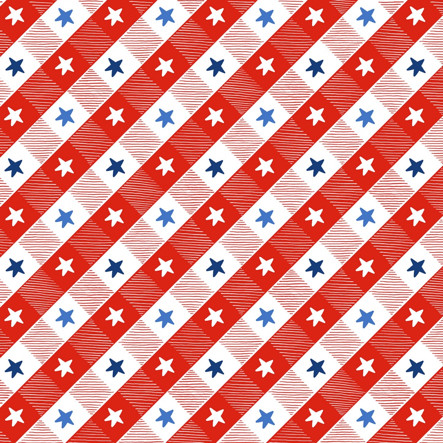 All American Gnomes by Andi Metz Picnic Check Red 12726B-10 Cotton Woven Fabric