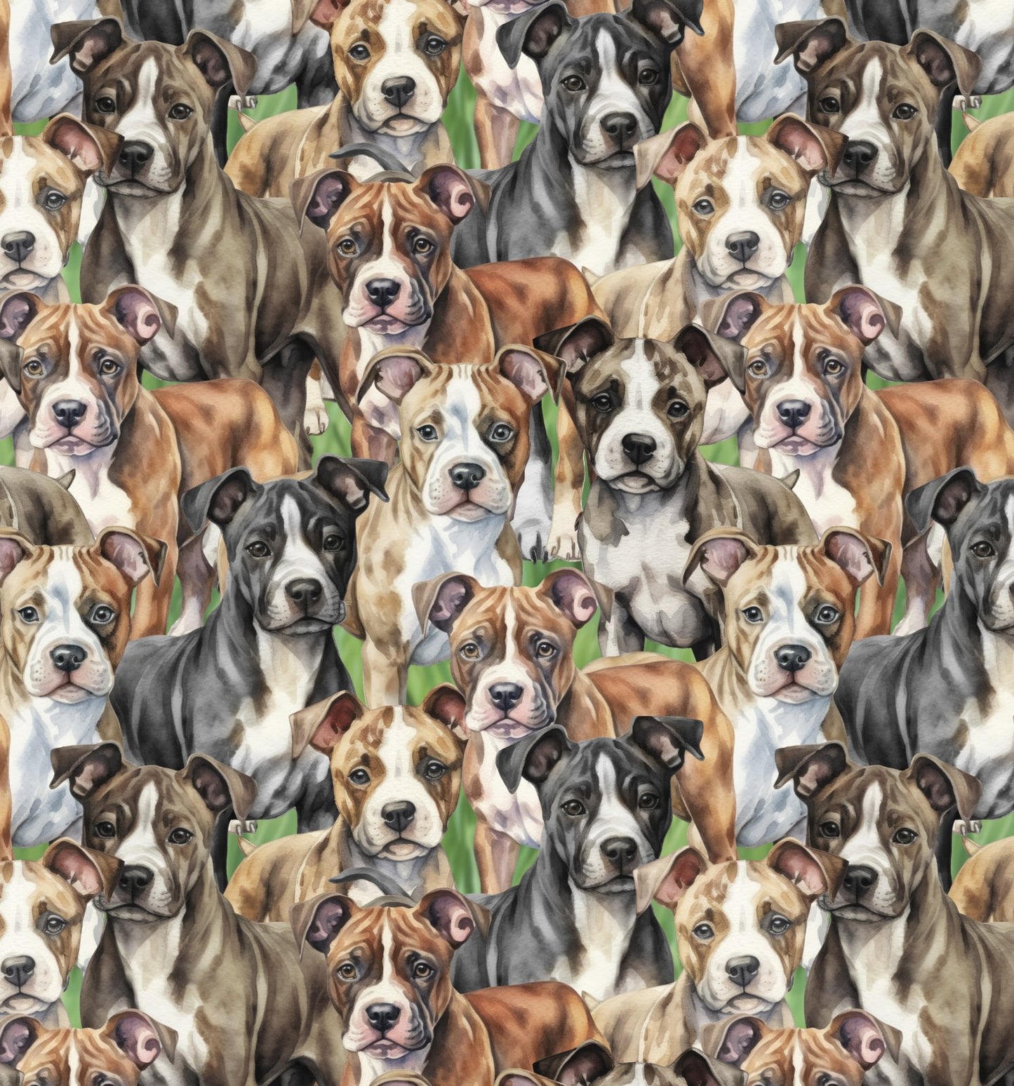 Doggies! Pitbulls Multi packed    DX-4802-3C-1 Cotton Woven Fabric