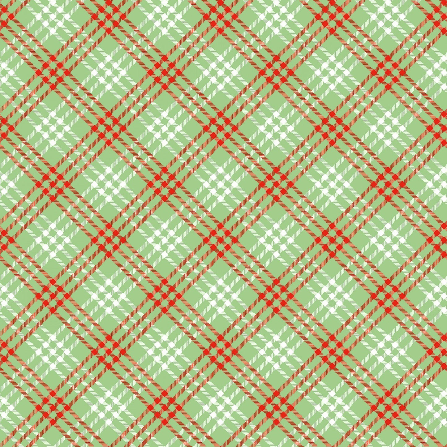 Christmas Joy by Cottage Mama Plaid Green C12253R-GREEN Cotton Woven Fabric