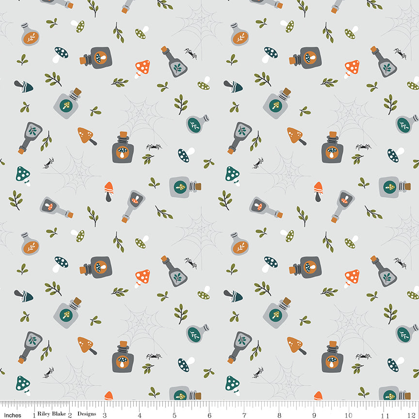 Little Witch by Jennifer Long Potions Smoke    C14562-SMOKE Cotton Woven Fabric