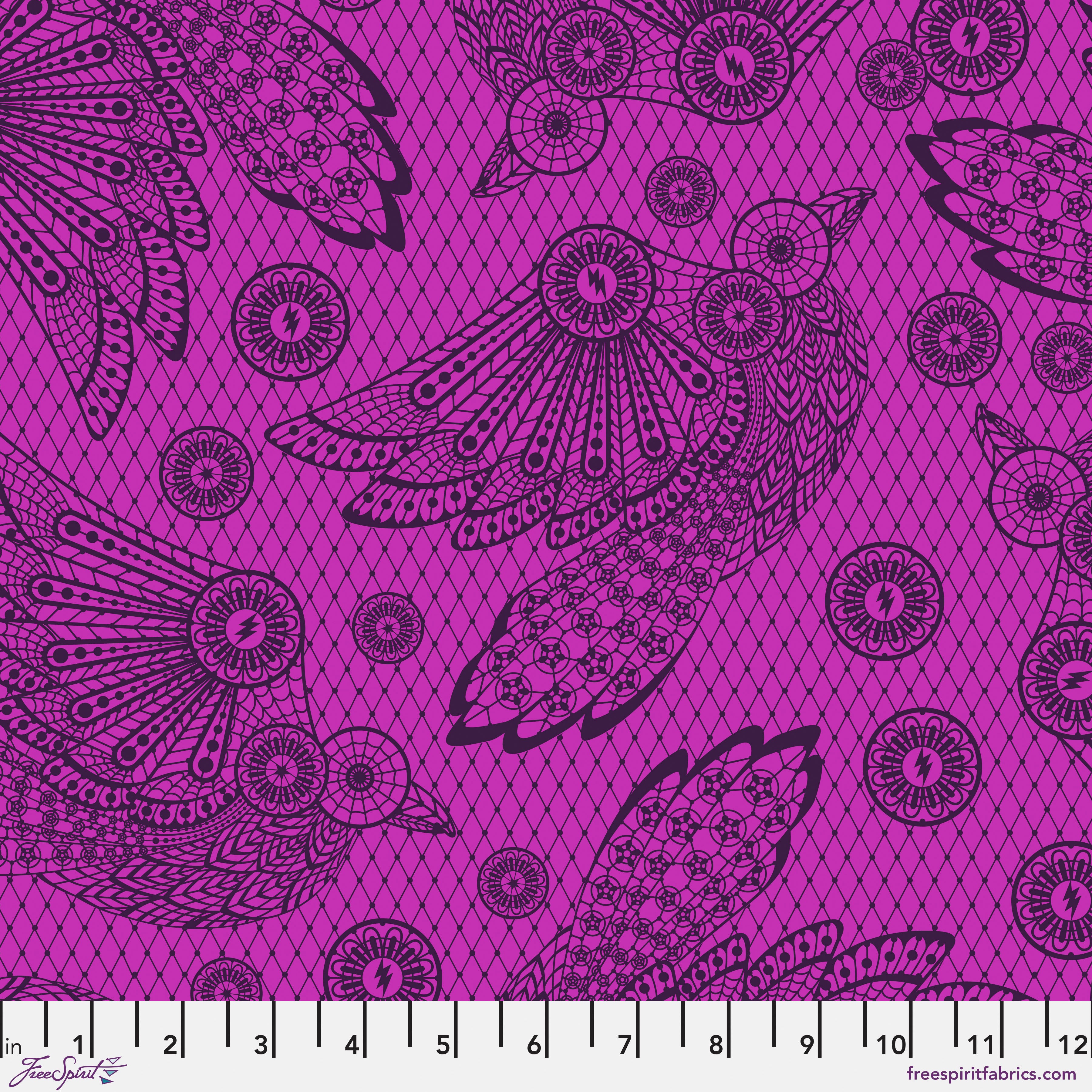 Nightshade DeJa Vu by Tula Pink Raven Lace Oleander PWTP207