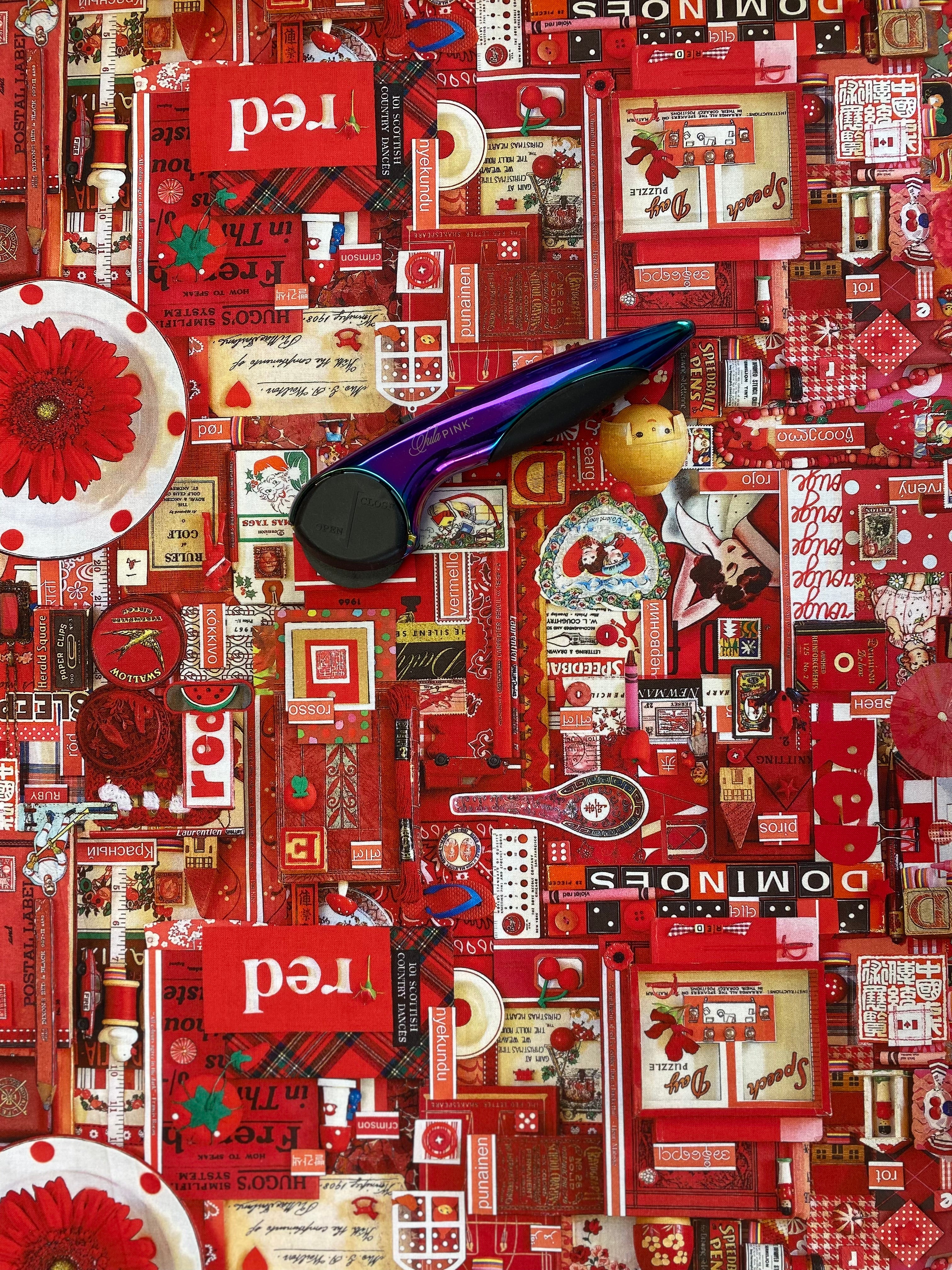 Color Collage Digitally Printed By Shelley Davies Red Collage