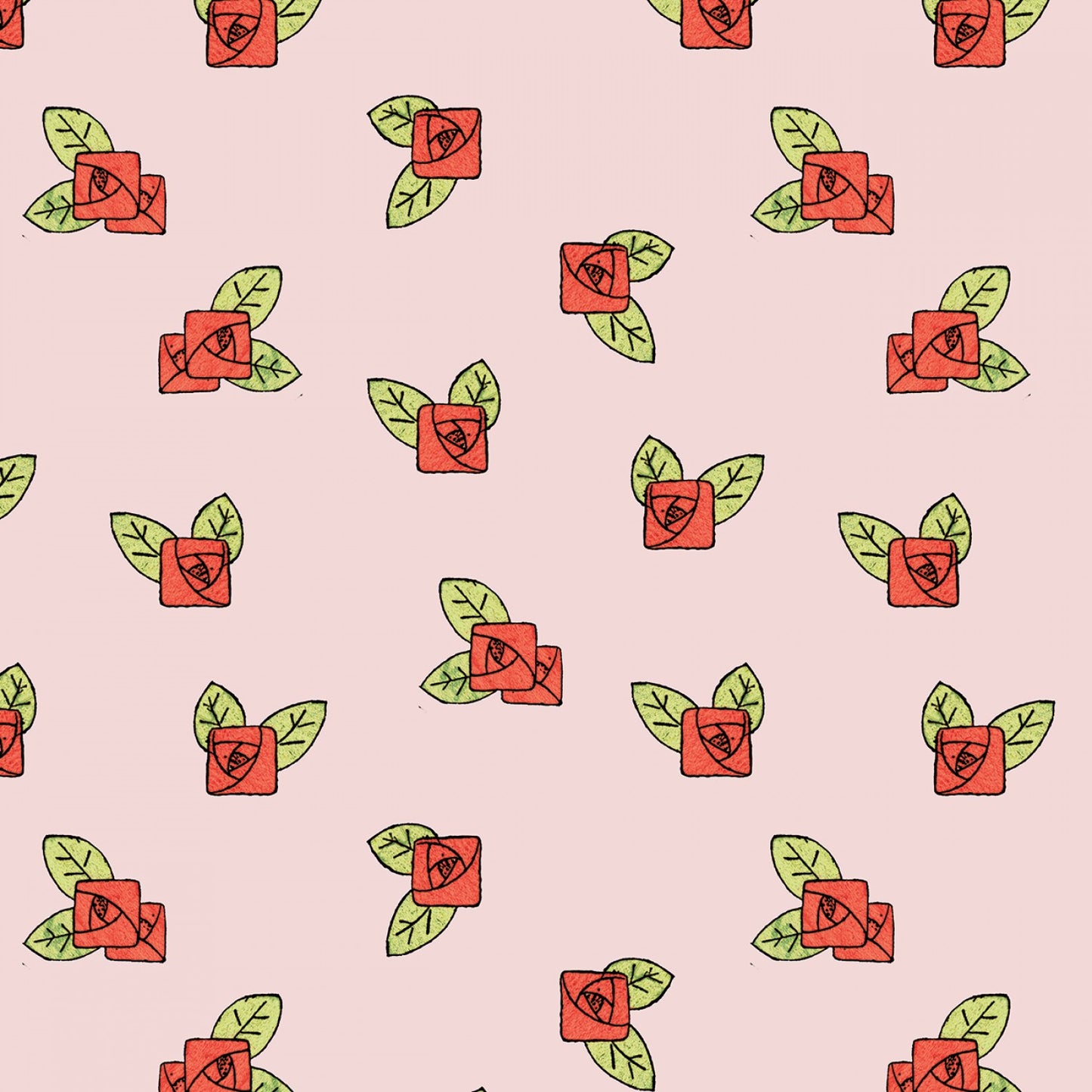 Be Mine Valentine by J. Wecker Frisch Rose Toss Blush C12786R-BLUSH Cotton Woven Fabric