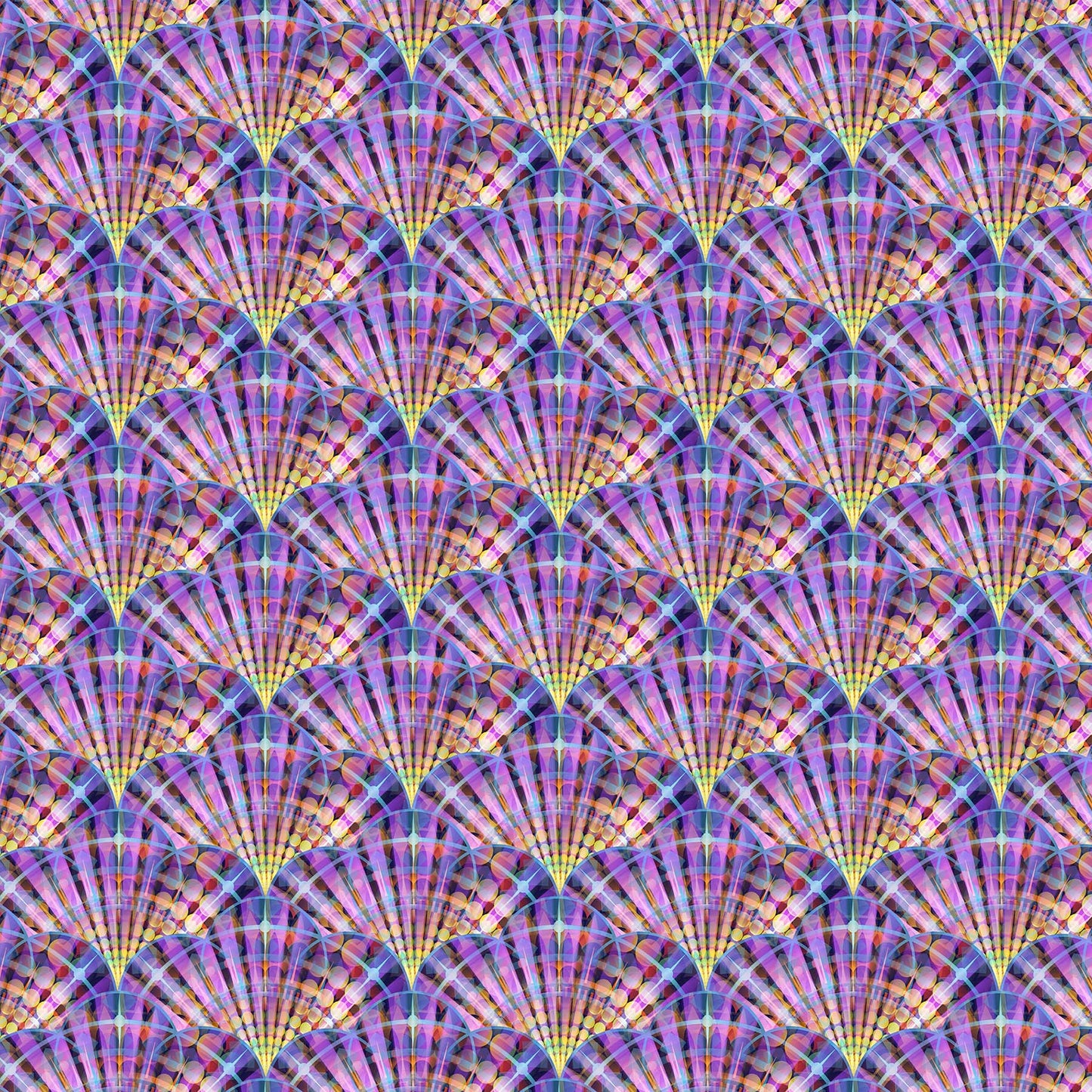 Night Vision Digital by Simon Jaiduk Scallop Multi Color DP25092-100 Cotton Woven Fabric