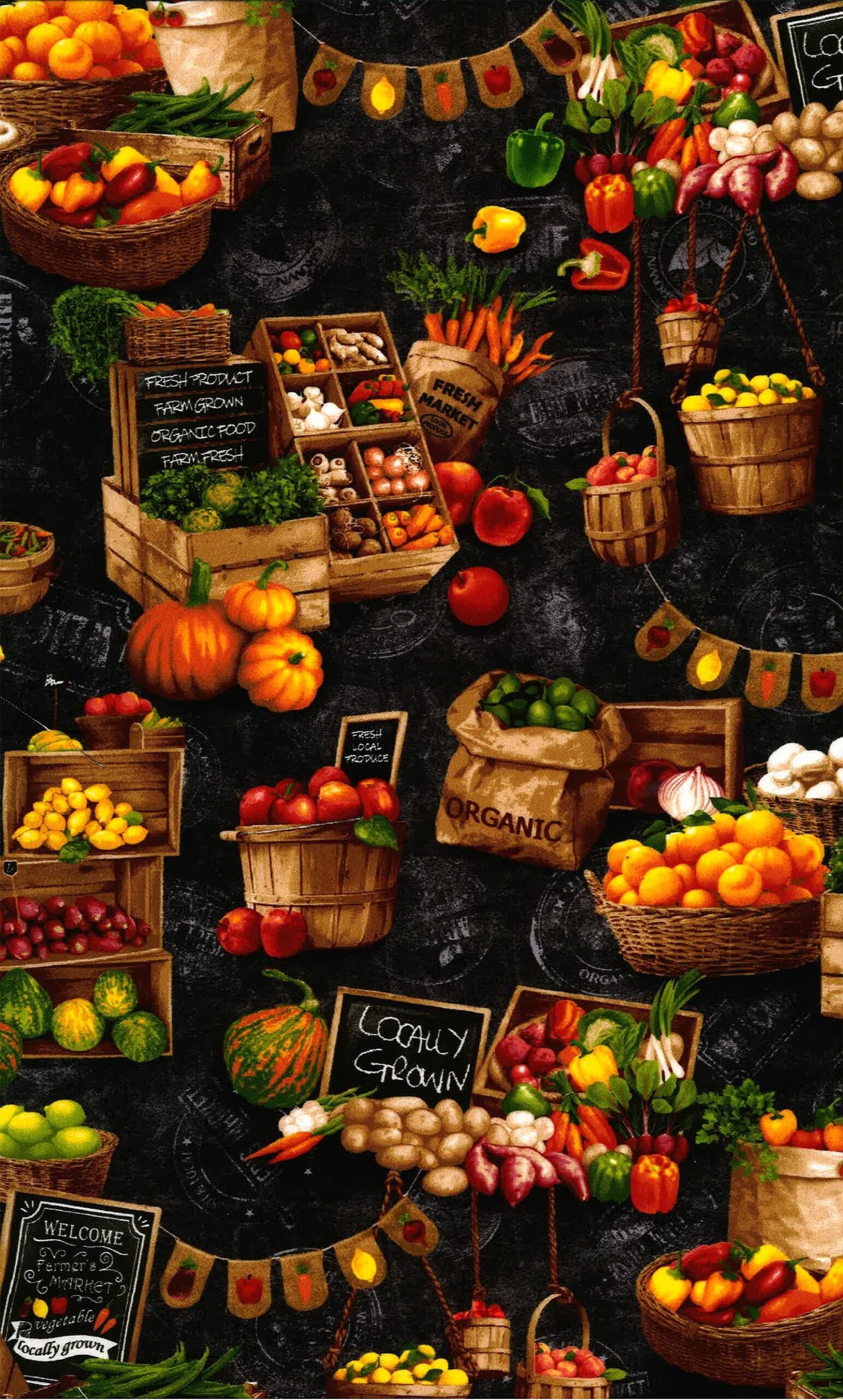 Market Place Digital Scene 594911 Cotton Woven Fabric