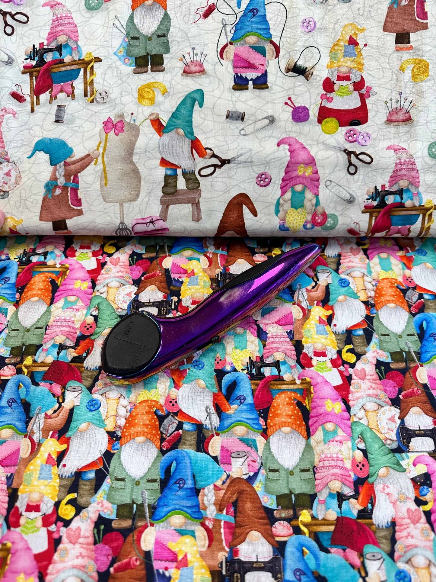 Sew Many Gnomes Sewing Gnomes Packed Multi FUN-CD2485-MULTI Cotton Woven Fabric