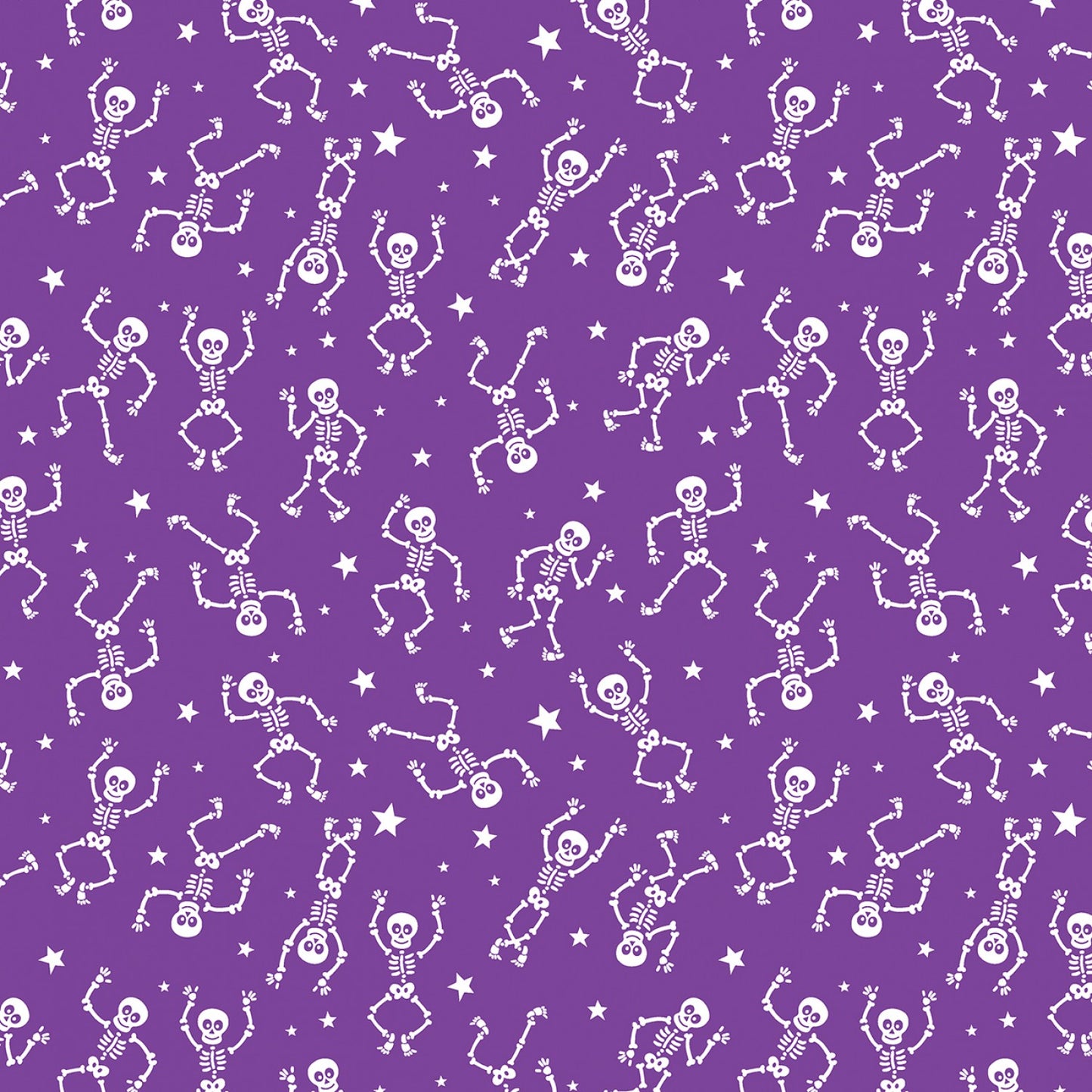 GlowOWeen Glow in the Dark Skeletons Purple 12963GB-66 Cotton Woven Fabric