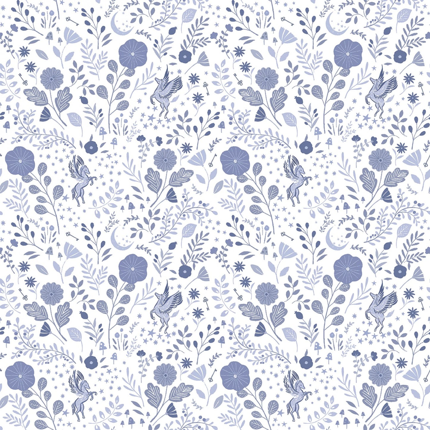 City of Stars Space Dreams White ST-D2267WHITE Cotton Woven Fabric