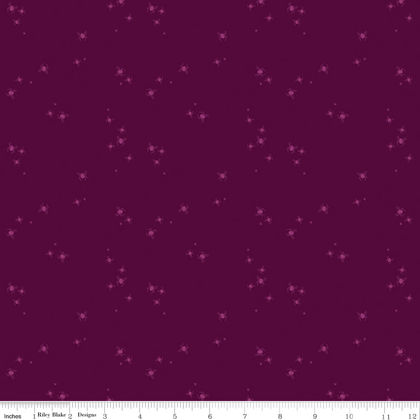 Little Witch by Jennifer Long Spider Dots Purple C14566-PURPLE Cotton Woven Fabric