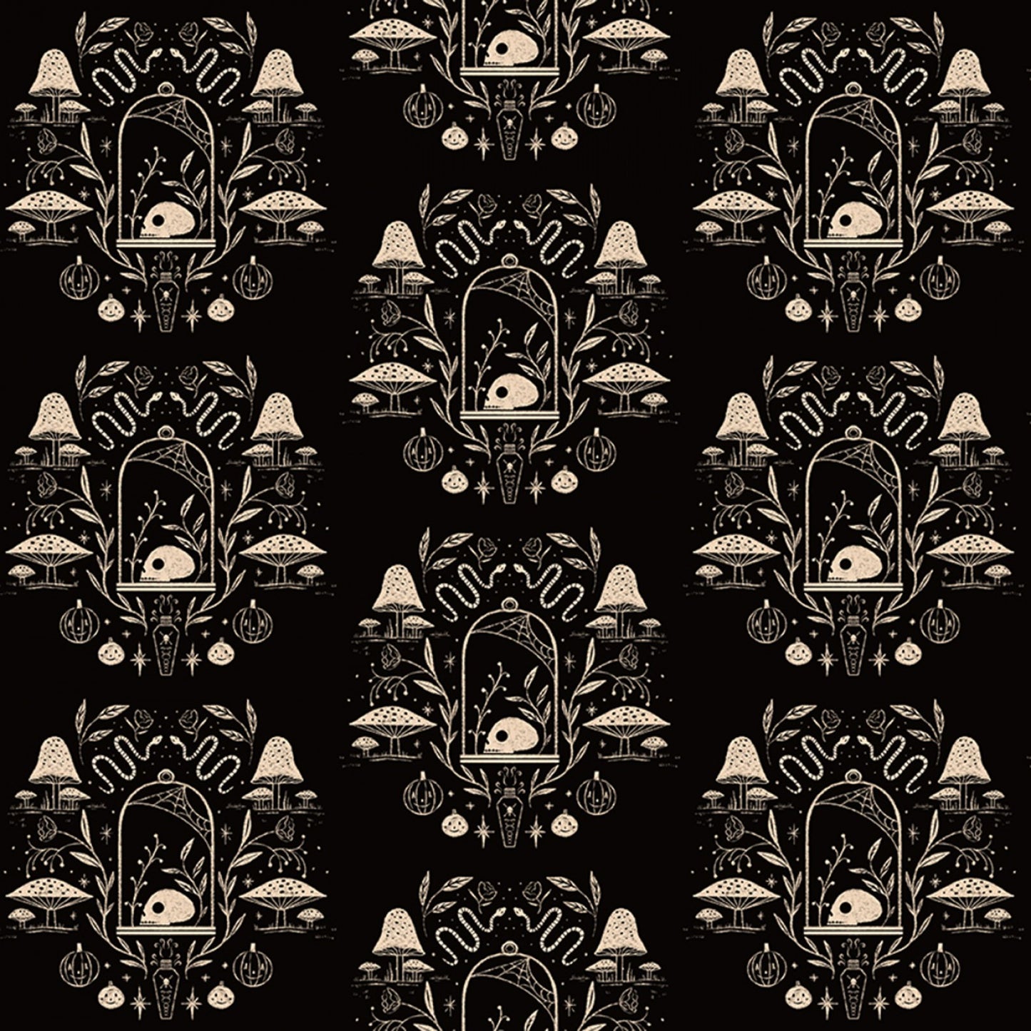 Boo by Faye Guanipa Spooky Toile Black ST-DFG2455BLACK Cotton Woven Fabric