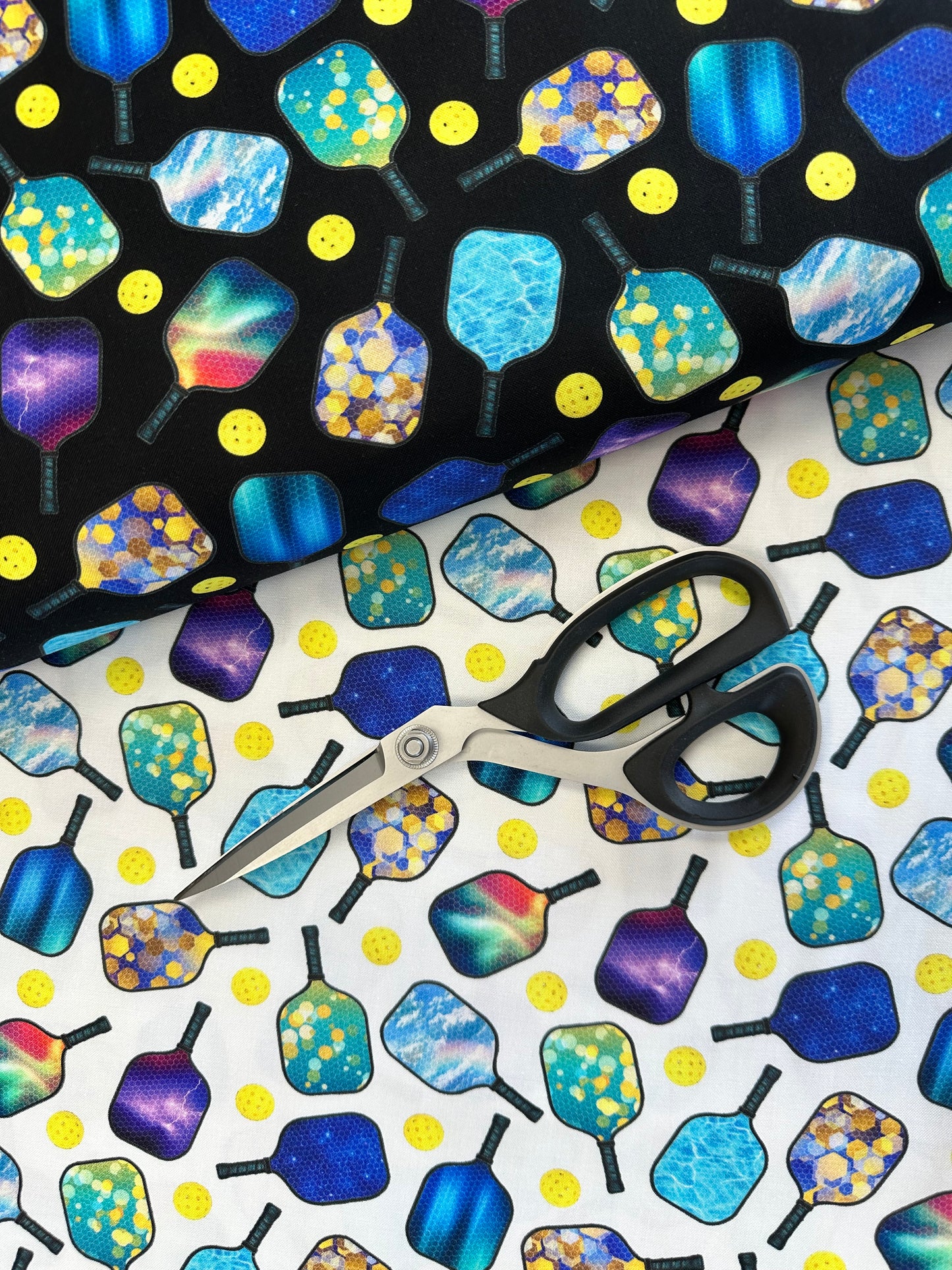 Sports by Elizabeth's Studio Pickleball Black 683E-BLACK Cotton Woven Fabric