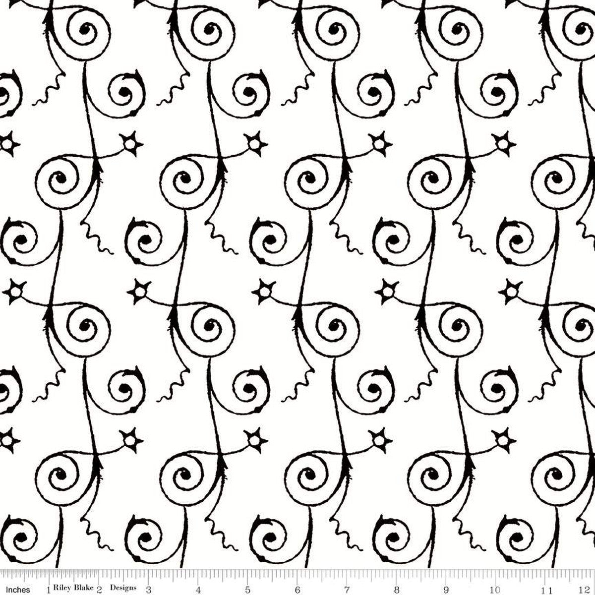 Queen of We'en by J. Wecker Frisch Starry Night White C13169-WHITE Cotton Woven Fabric
