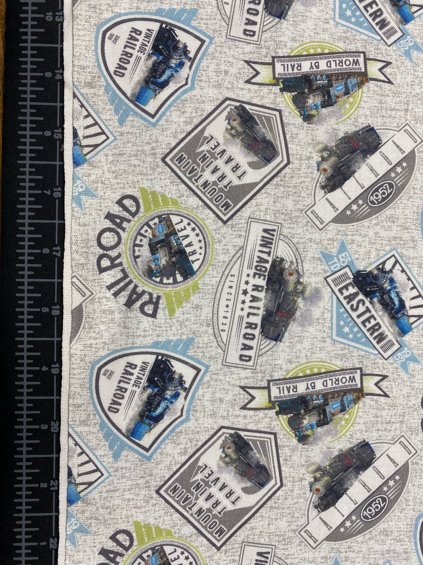 Steam in The Spring Grey Signs Digital 18716-GRY Cotton Woven Fabric