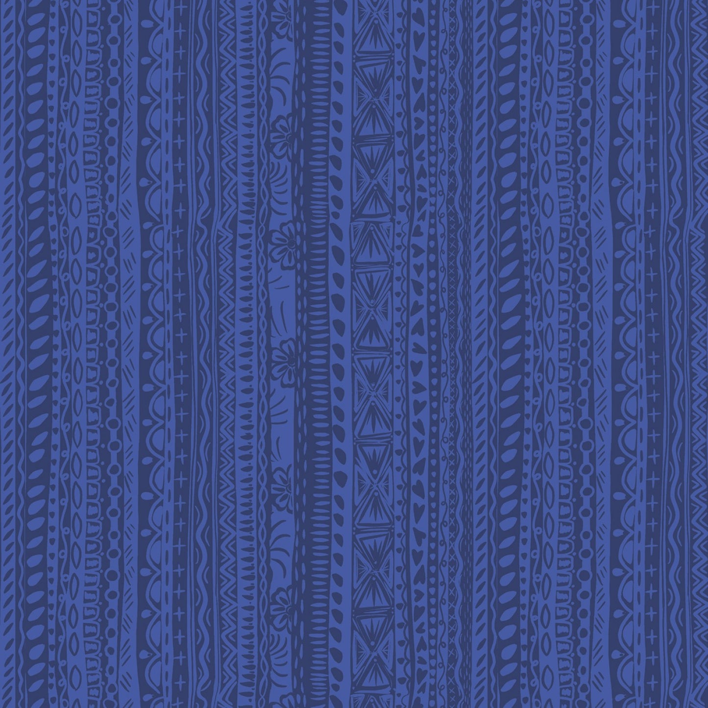 Amor Eterno by Crafty Chica Stripes Blue C11814R-BLUE Cotton Woven Fabric