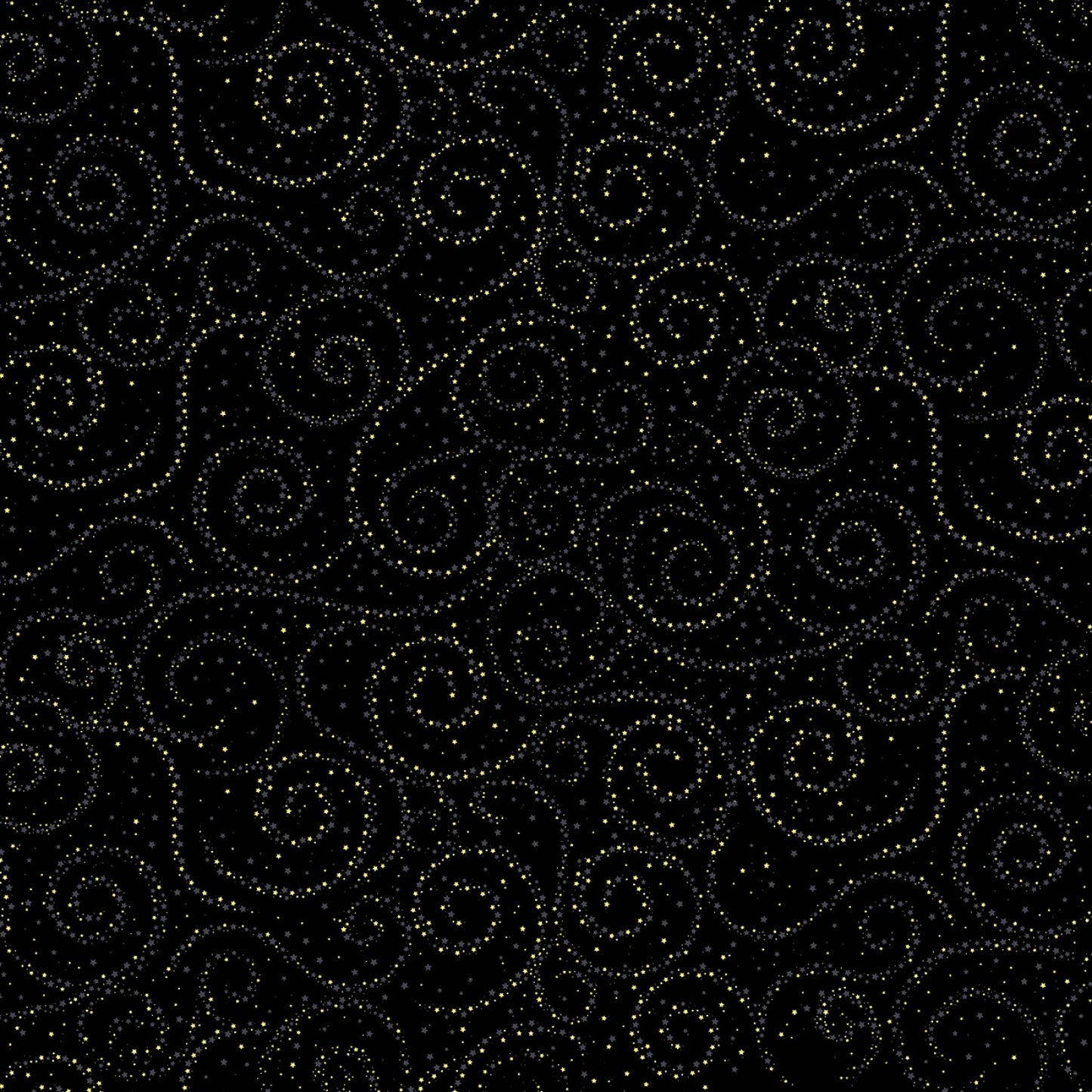 Esperanza Swirly Stars CM5526-BLACK Cotton Woven Fabric