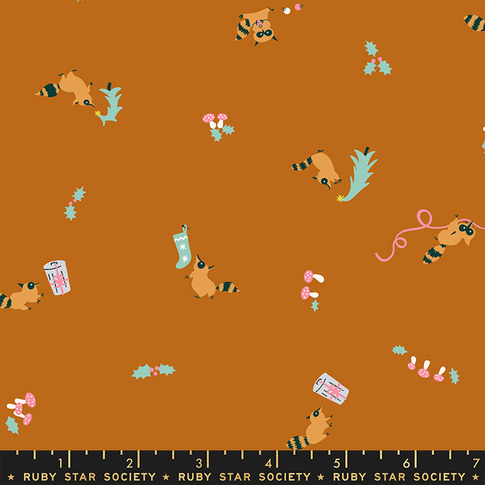 Jolly Darlings by Ruby Star Society Takuni Raccoon Saddle    RS5083-12 Cotton Woven Fabric