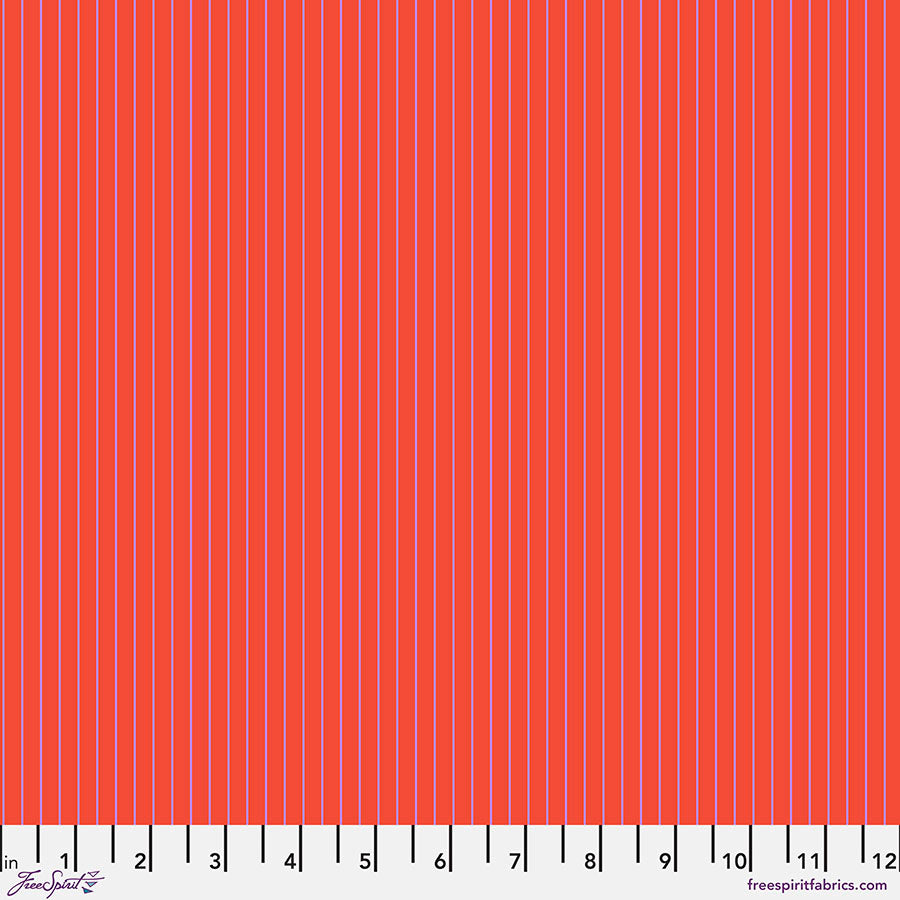 Tula Pink True Colors Tiny Stripes Wildfire PWTP186.WILDFIRE Cotton Woven Fabric