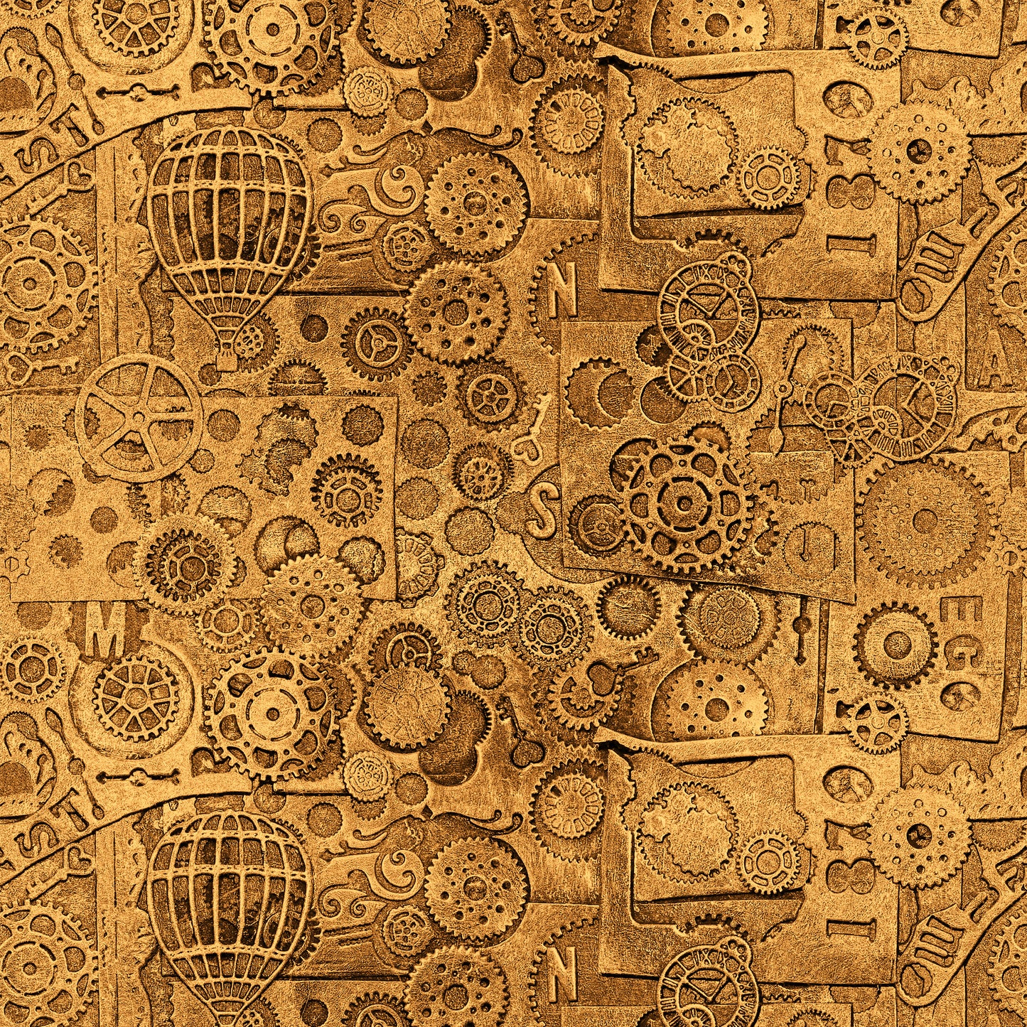 Alternative Age by Urban Essence Tonal Gears Brass 2326-44 Cotton Woven Fabric