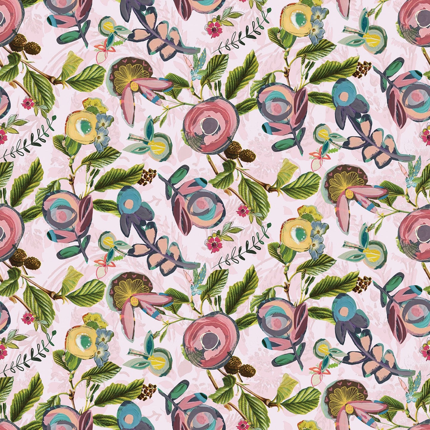 Inspired Heart by Kelly Rae Roberts Treasured Floral Rose    13335B-21 Cotton Woven Fabric