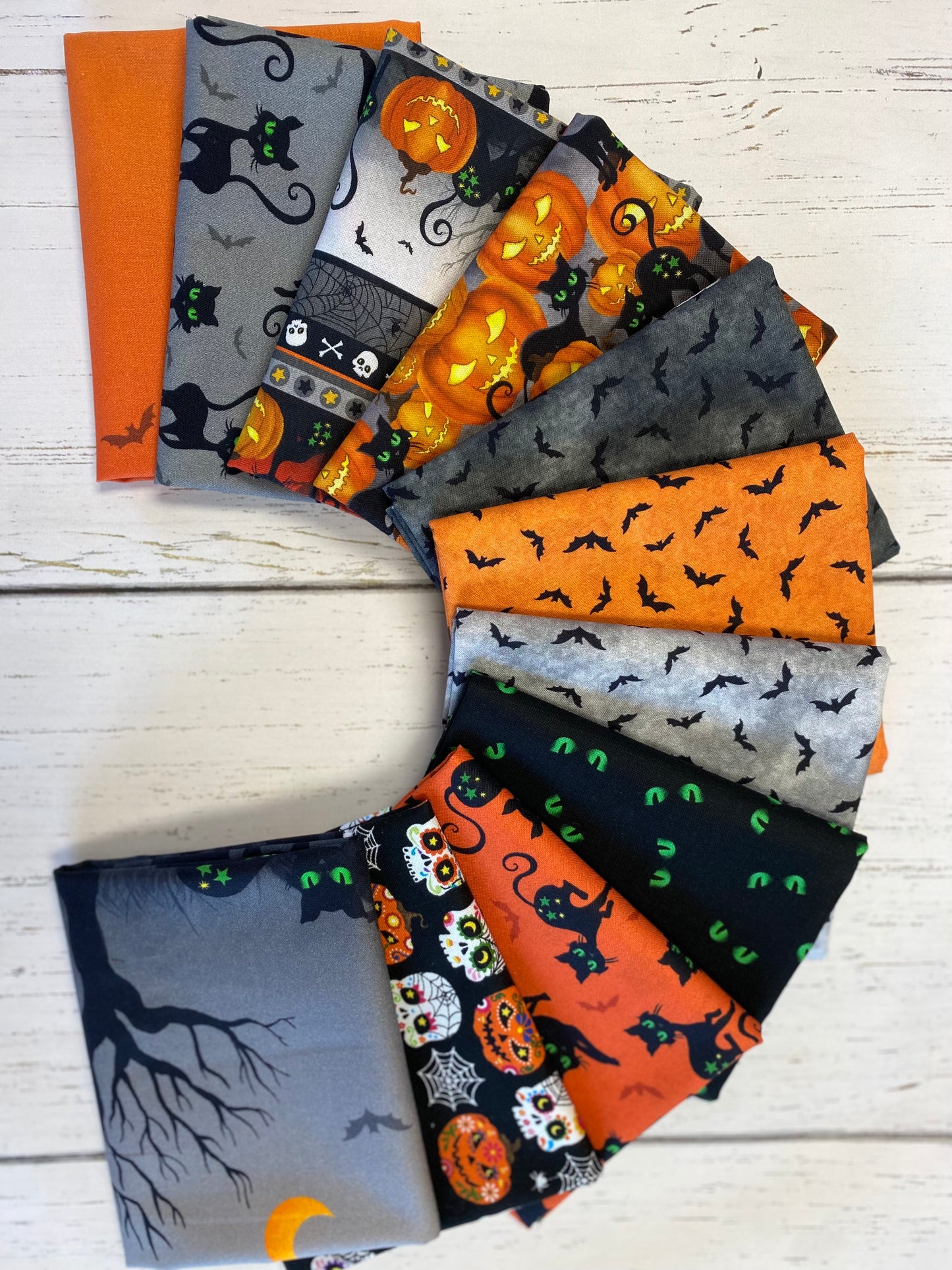 Trick or Treat Ghastly Greetings Black CX10334-BLAC Cotton Woven Fabric