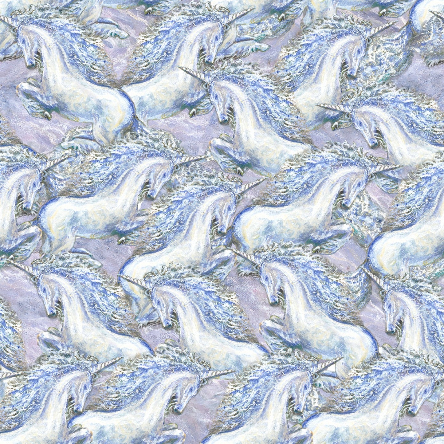 World of Wonder by Josephine Wall Unicorn Lilac 18686-LIL Cotton Woven Fabric