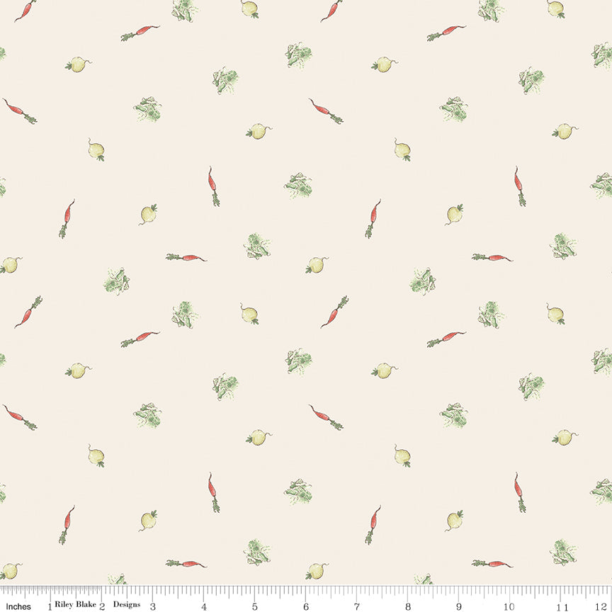 Licensed The Tale Of Peter Rabbit Veggies Cream    C14703-CREAM Cotton Woven Fabric