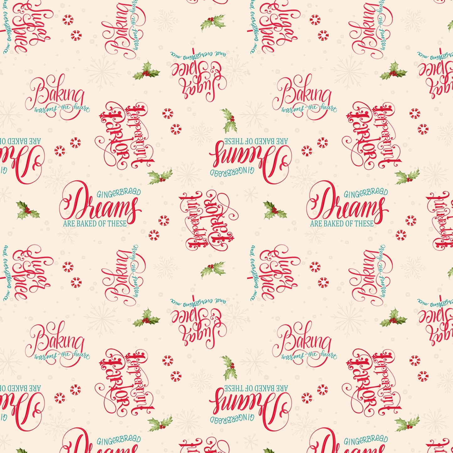 Peppermint Parlor by Danielle Leone Words Toss Cream 27638-237 Cotton Woven Fabric