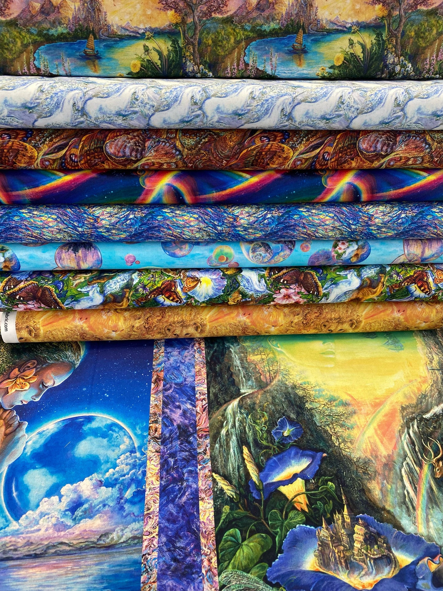 World of Wonder by Josephine Wall Unicorn Lilac 18686-LIL Cotton Woven Fabric
