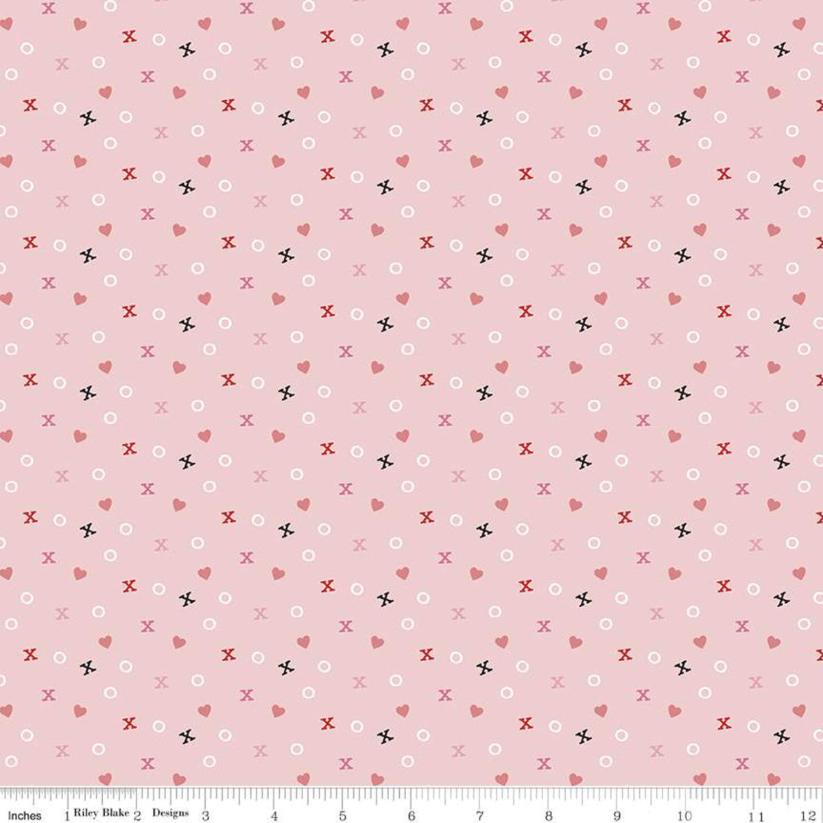 Falling in Love by Dani Mogstad Xs and Os Blush C11283-BLUSH Cotton Woven Fabric