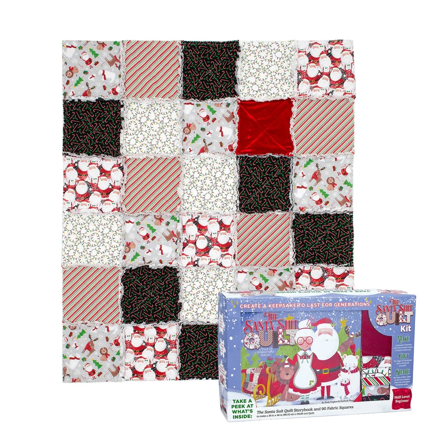 Preorder Collection: Multicolor Santa Suit Quilt Kit Box