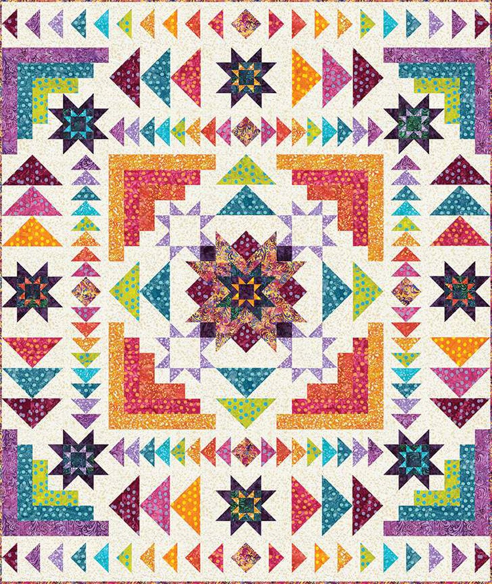 Hyperion Block-of-the-Month Designed by Blooming Boldly Designs Featuring Riley Blake Polka Pop Elementals