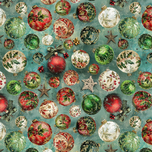 Preorder July 2027: A Rough Christmas Distressed Vinatage Ornaments Pine 1995-68