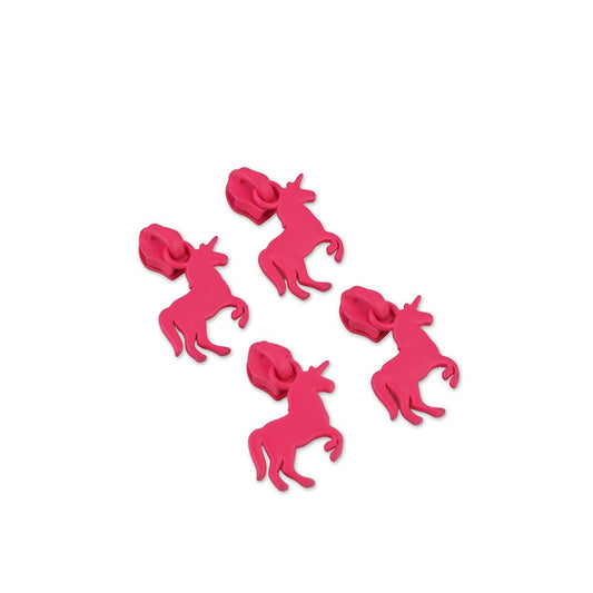 Preorder November 2026: Tula Pink Legendary Sallie Tomato: Four Neon Pink #5 Unicorn Zipper Pulls STS357NP