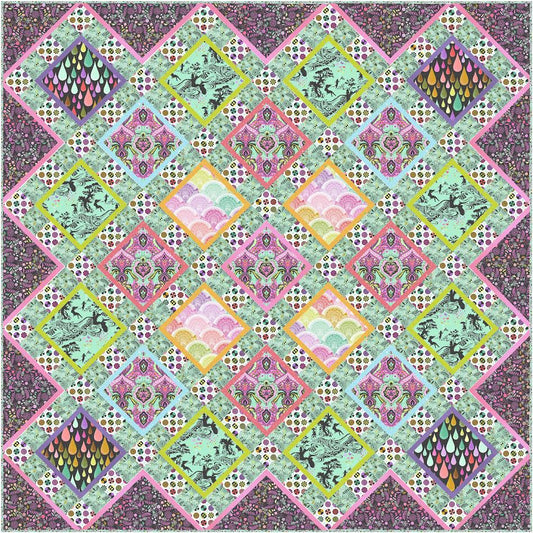 Preorder July 2026: Prince Charming Deja Vu Tula Pink Leap Frog Quilt Kit Designed by Stacey Day