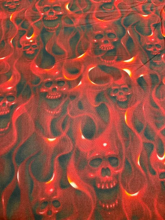 OOP Nicole's Prints Skulls on Fire 6557C