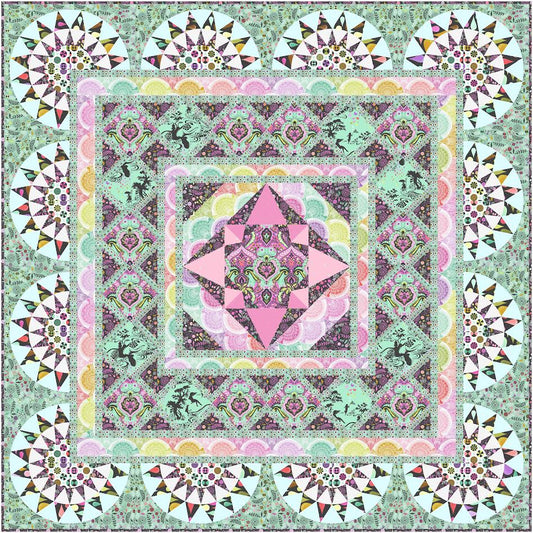 Preorder July 2026: Prince Charming Deja Vu Tula Pink Amphibian Majesty Quilt Kit Designed by Stacey Day