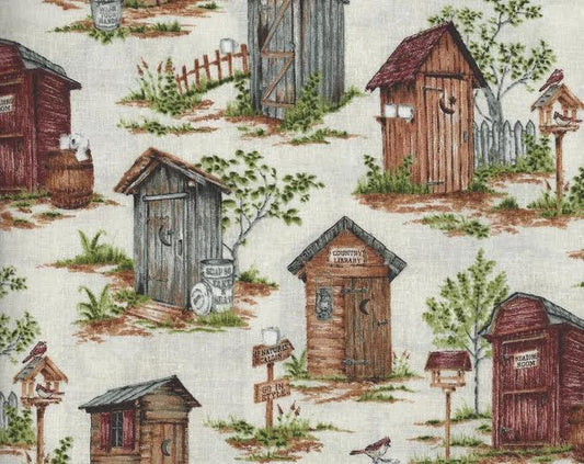 Nature's Calling Outhouses Beige Multi 24035 12