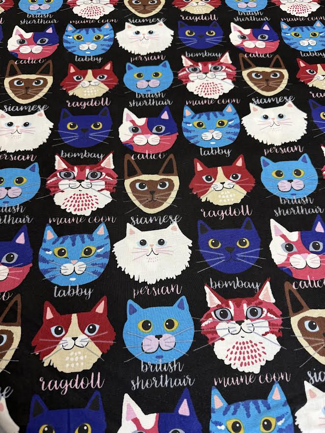 OOP Calico and Company Cats on Black 8699C