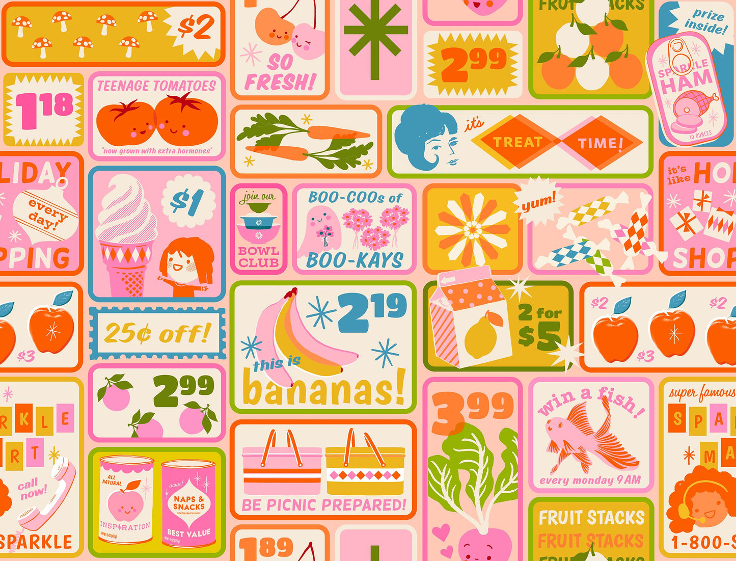 Preorder March 2027: Sparkle Shopper Retro Shopping Multi RS0125 11 by Melody Miller