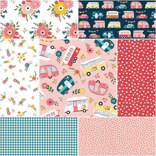 Gone Glamping by Lori Whitlock 1 Yard Bundle Pink  Color Bundle  1YD.14790P.7 Bundle