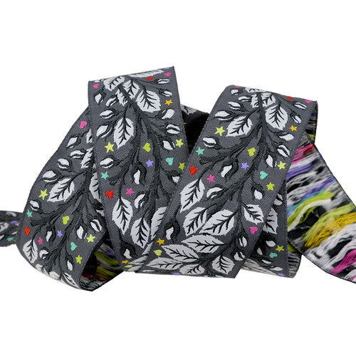 PREORDER ITEM - EXPECTED OCTOBER 2025: Tula Pink Graywork 1.5"  Ribbon Birthmark Shadow  TK.140.38mm.Col.01