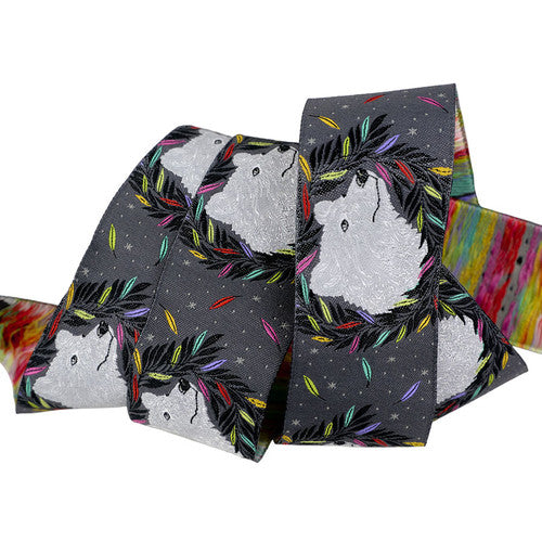 PREORDER ITEM - EXPECTED OCTOBER 2025: Tula Pink Graywork 1.5"  Ribbon Just Bearly Carbon  TK.138.38mm.Col.01