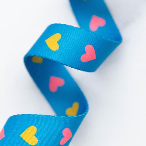 Ruby Star Society Webbing 1" Hearts in Bright Bl SSCWEB 47 by Stitch Supply Co.