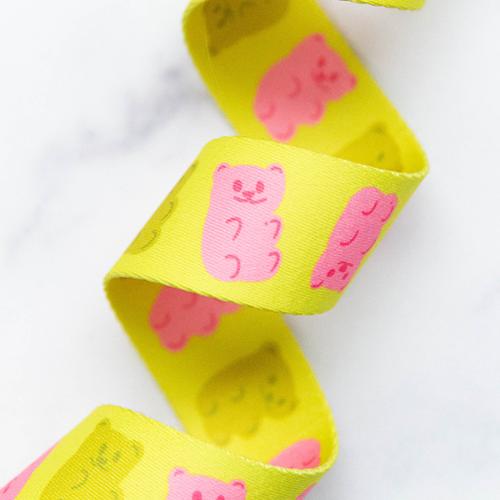 Ruby Star Society Webbing 1.5" Gummy Bears Citron SSCWEB 54 by Stitch Supply Co.