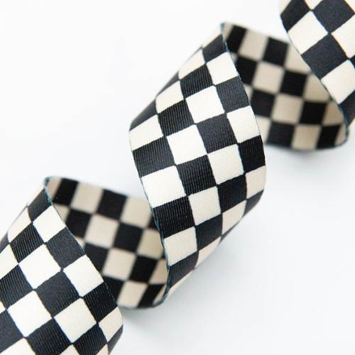 Ruby Star Society Webbing 1.5" Checker in Blk/Nat SSCWEB 58 by Stitch Supply Co.
